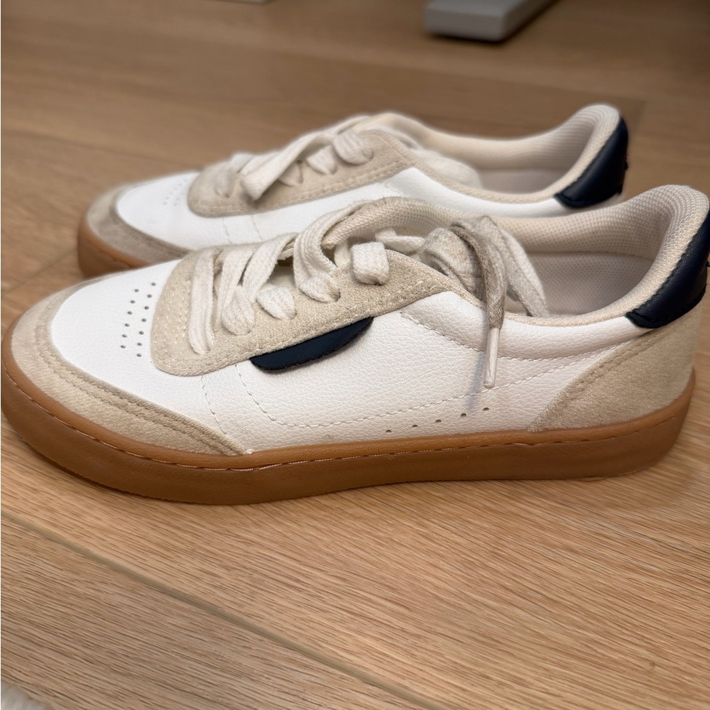 Zara Kids Sneakers in White, Tan, and Navy